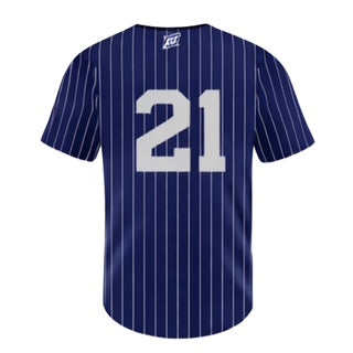 YG, Navy Pinstripe Button-Up Jersey