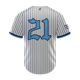 YG, Cream Pinstripe Button-Up Jersey