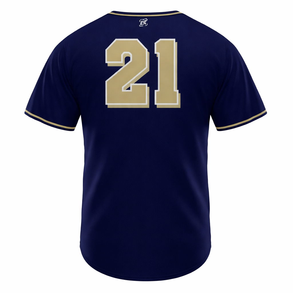 YG, Navy & Gold Button-Up Jersey