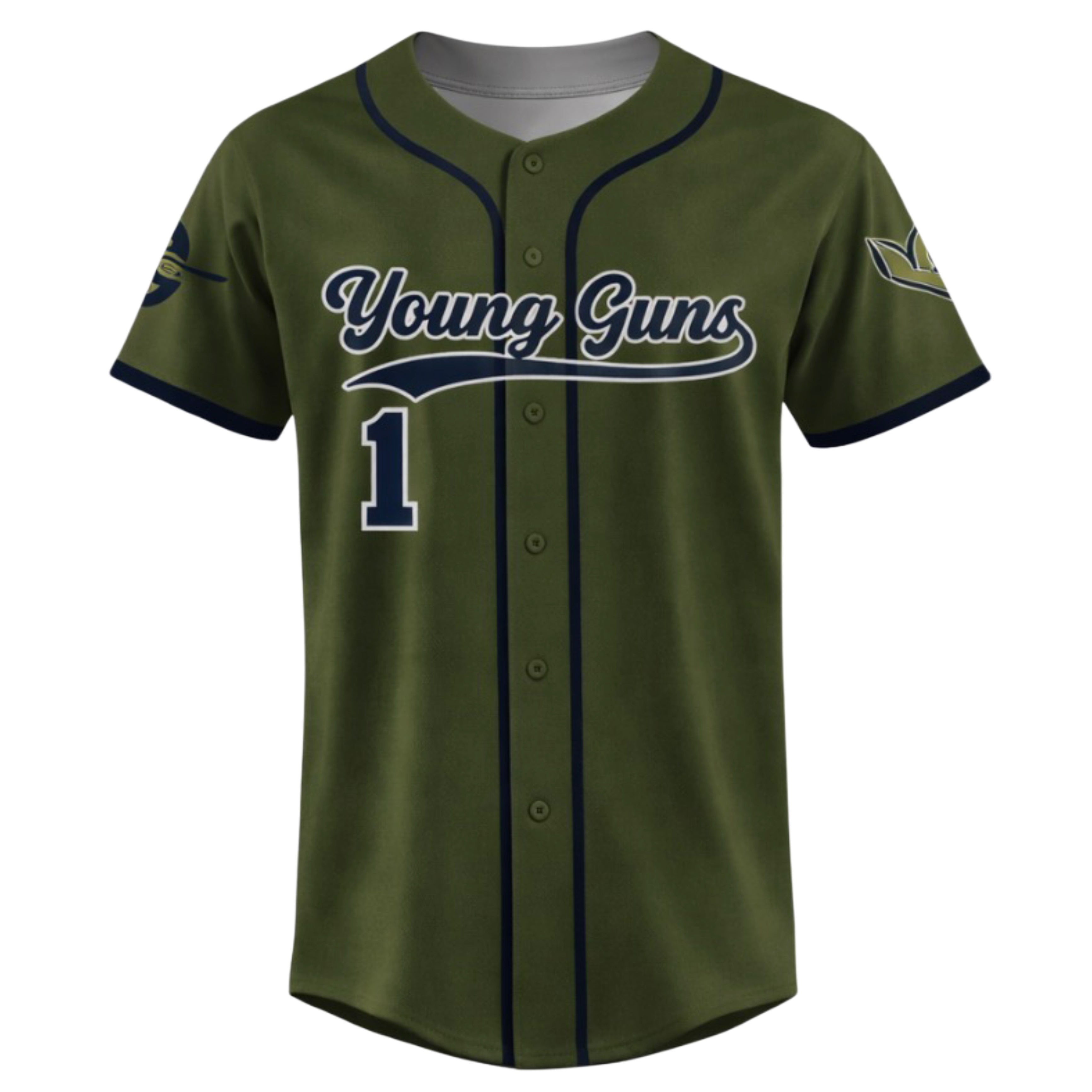 YG, Army Green Button-Up Jersey